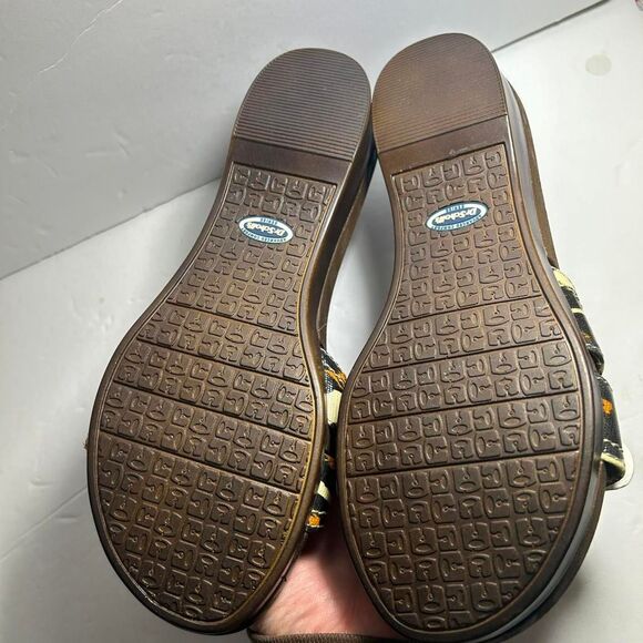 2012 Dr. Scholl's sandals Cheetah print faux wood wooden sandals size 8 - Picture 5 of 7